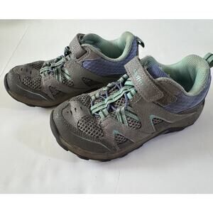 Merrell Trail Chaser Little Kid 13.5 Sneaker Gray Purple Hook Loop Lace Up Shoes